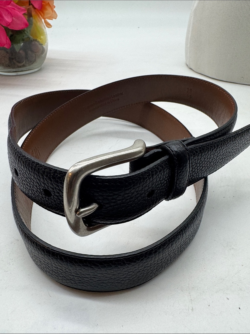 Marshall Fields Black Leather Men’s Belt - Classic Everyday Style 38/95